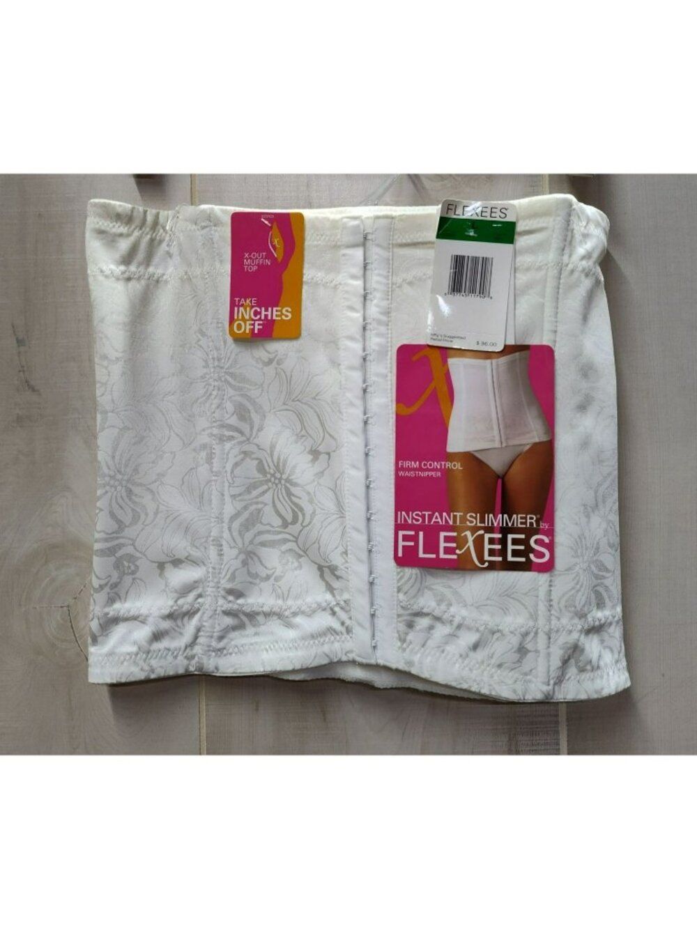 Flexees Waist Nipper Cincher White Firm Control New Large Style 6868 NOS